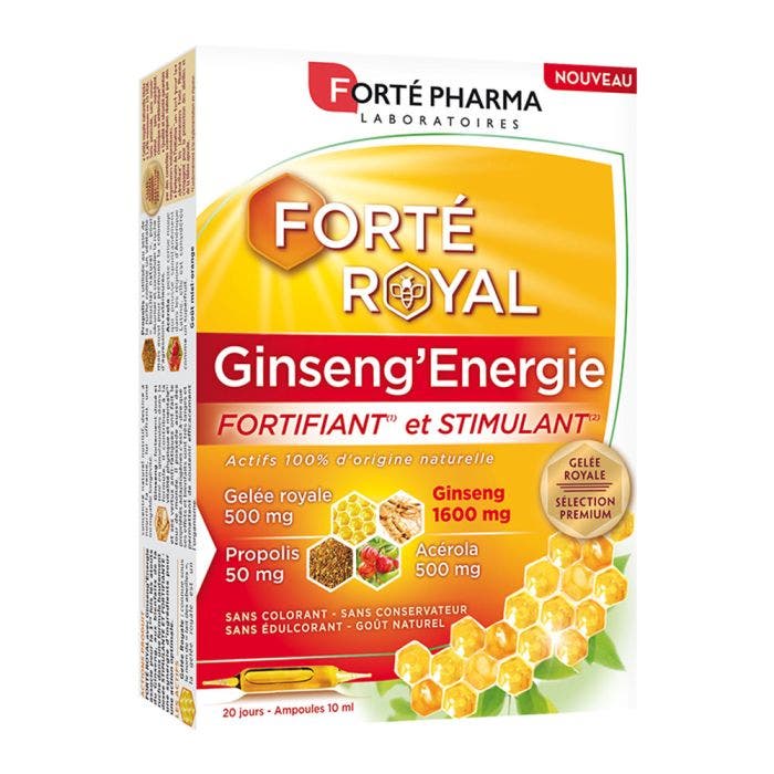 Ginseng Energy Forté Royal 20 ampoules Forté Pharma Easypara