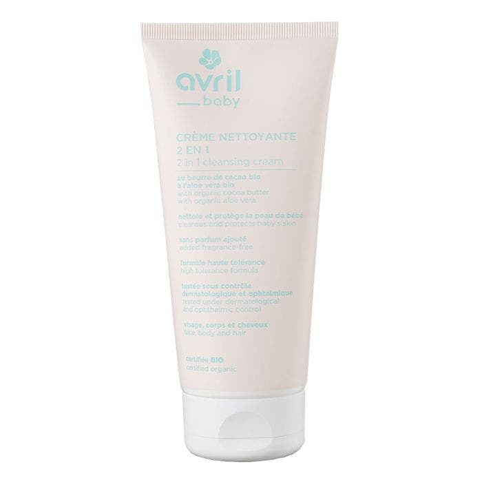 2 in 1 cleansing cream with organic cocoa butter 200ml Baby Face, Body and Hair Avril