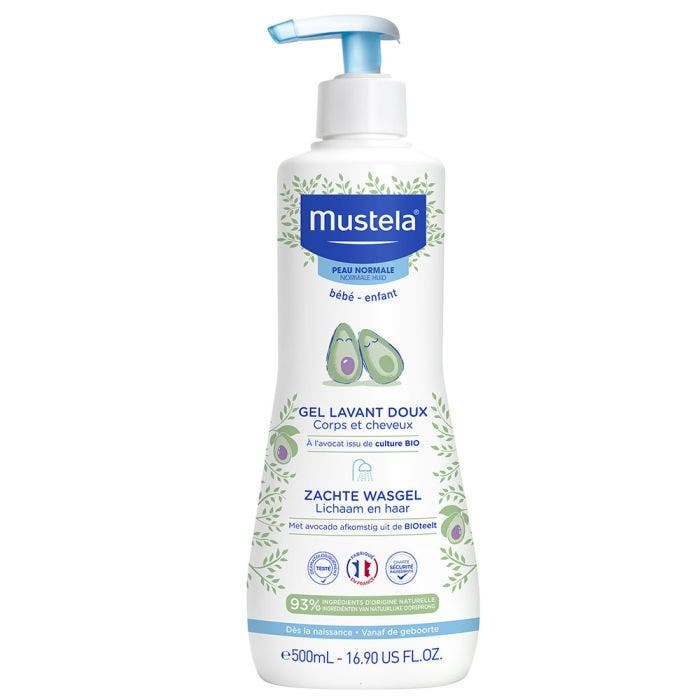 Gentle Cleansing Body & Hair Gel for Babies 500ml Peaux Normales Mustela